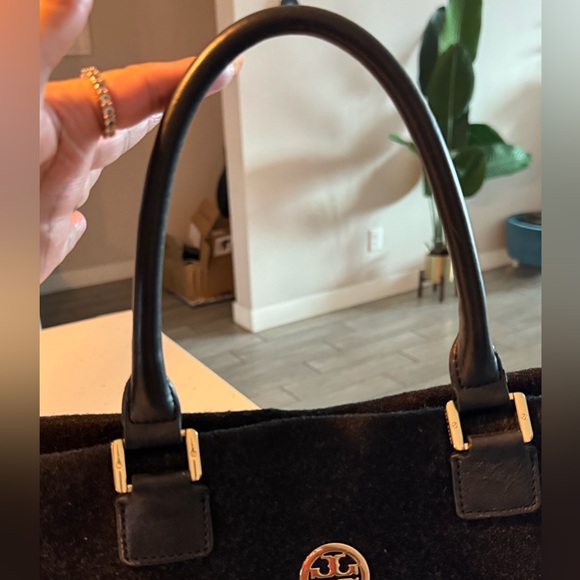 ‼️Final price‼️Tory Burch Dark Gray Ella Felt Wool Tote - Picture 6 of 8